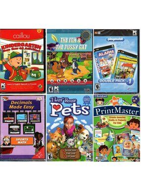 6 PC Kids Games Lot3 - FACTORY SEALED!